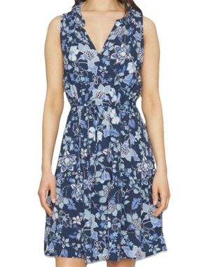 GAP Navy and Light Blue Floral Mini Dress